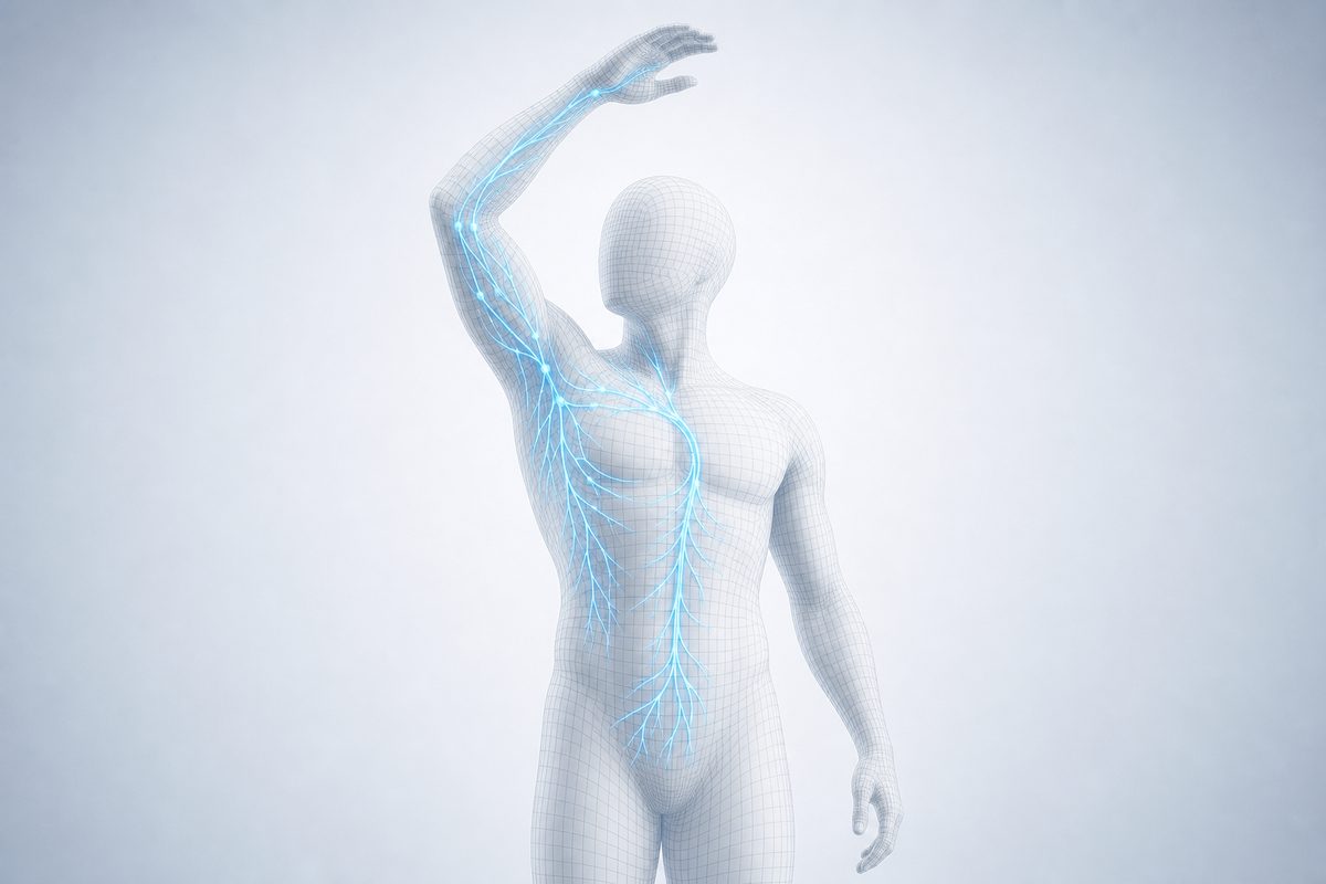 Manuelle Lymphdrainage – Wireframe-Darstellung